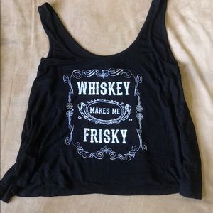 Cropped Tank Top “Whiskey Makes Me Frisky”